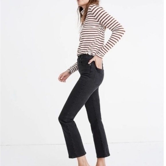 MADEWELL CALI DEMI BOOT BUTTON FLY BLACK BELL SPRING EDITION JEANS 26 - Picture 3 of 10